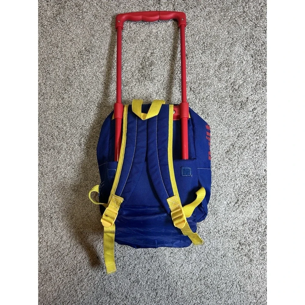 Thomas & Friends Rolling Backpack Blue Kids Travel Luggage Wheeled Book Bag